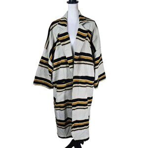 Anthropologie Odells Southwestern Boho Duster Coat Wrap L Striped Oversized
